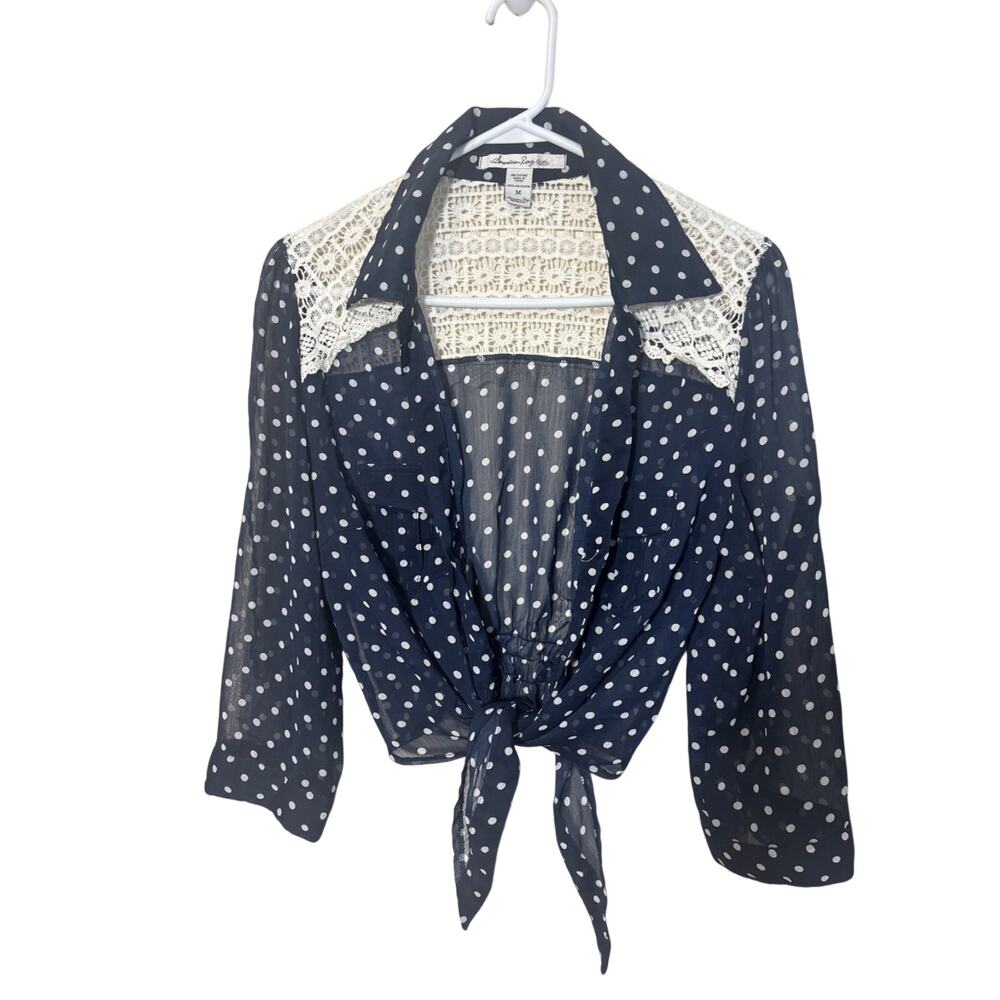 American Rag Cie 1984 Women Blouse Button Down Sz S Short Sleeves Boho